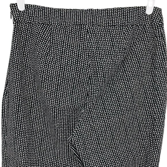 Time and Tru Women's Ankle Pants Size 18 Black/White Mid Rise Stretch Zip Side - Picture 4 of 11